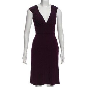 L’Agence for Barneys Purple Stretch Jersey V Neck Sleeveless Dress Sz M